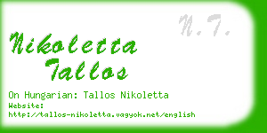 nikoletta tallos business card